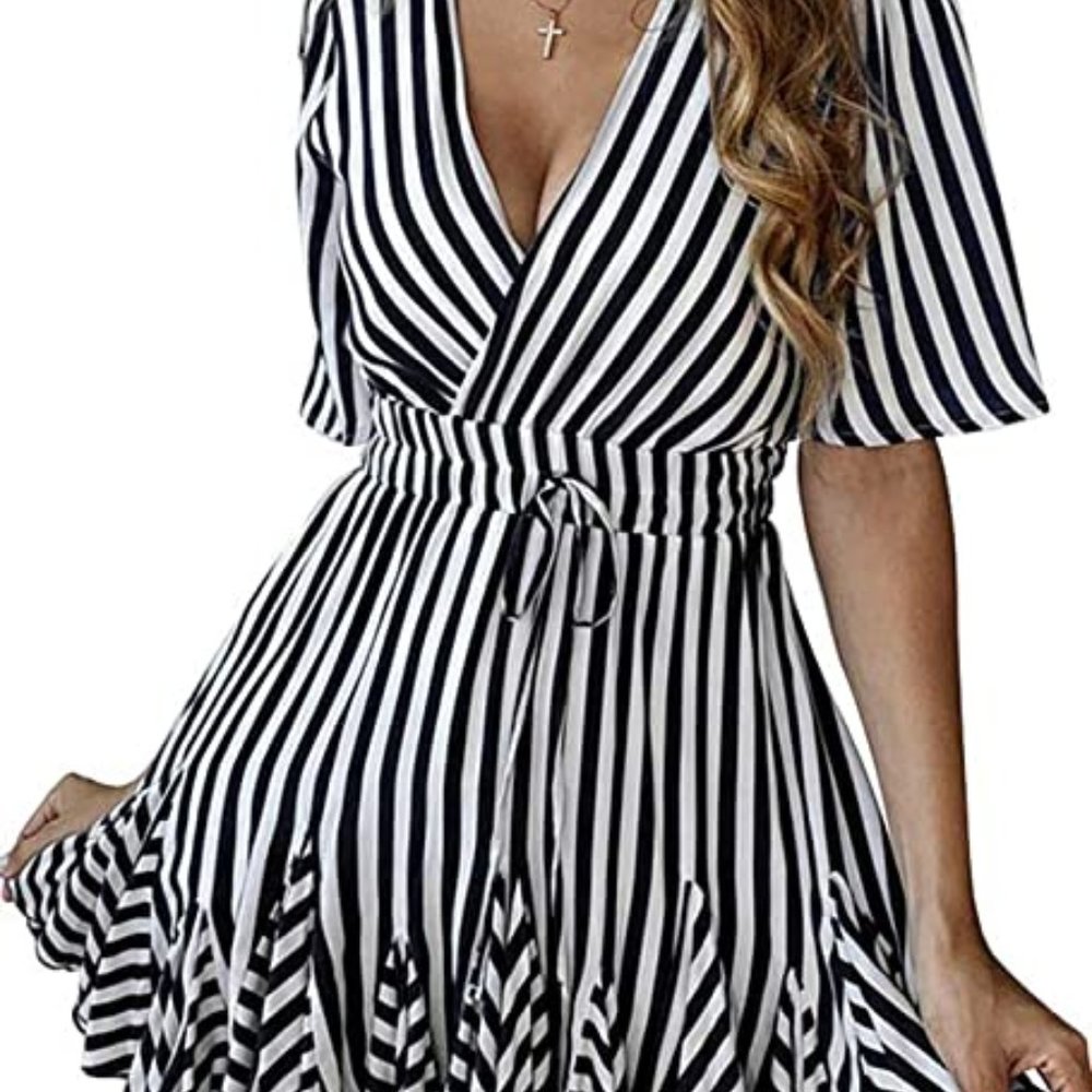 Womens Bohemian Floral Summer Dress